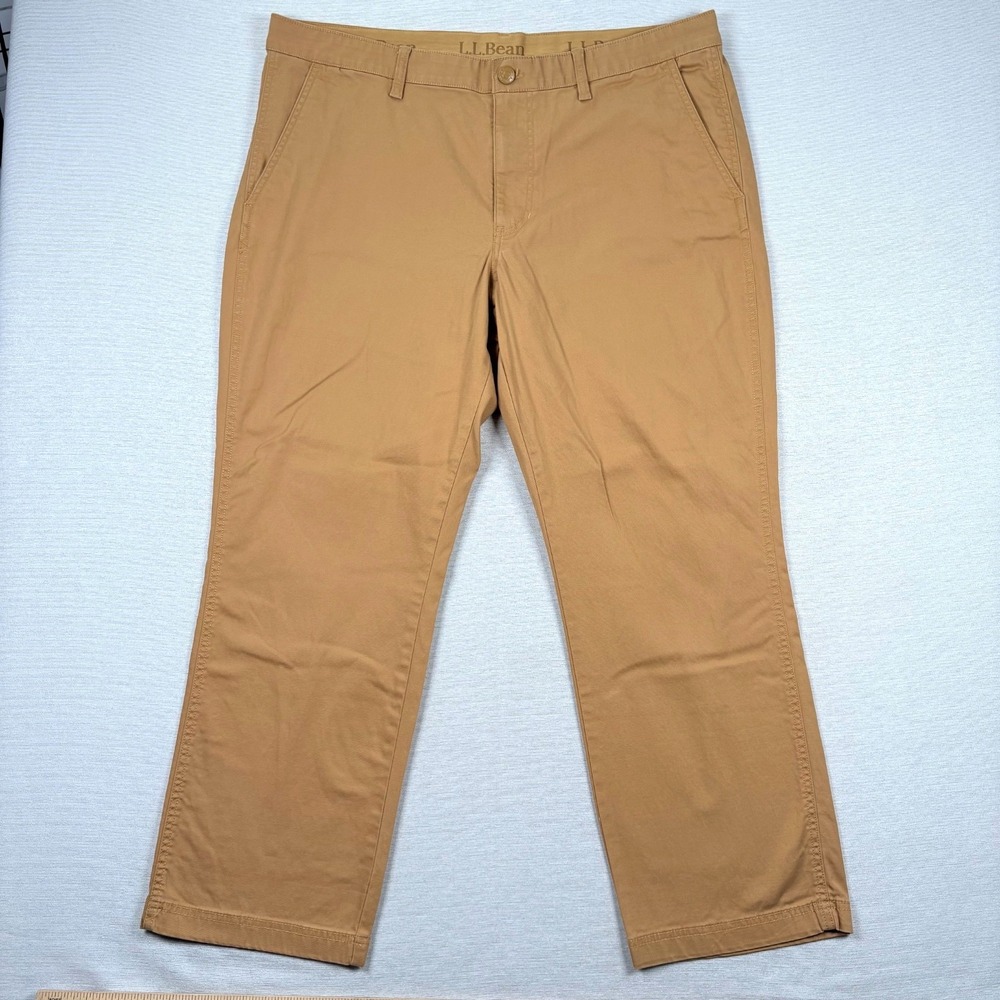 LL Bean Beanflex Performance Canvas Pants Mens 40x29 Marsh Brown Standard Fit